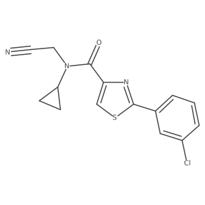2-(3-chlorophenyl)-N-(cyanomethyl)-N-cyclopropyl-1,3-thiazole-4-carboxamide Structure