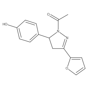 1-(3-(furan-2-yl)-5-(4-hydroxyphenyl)-4,5-dihydro-1H-pyrazol-1-yl)ethanone结构式