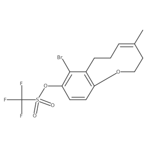 Methanesulfonic acid, 1,1,1-trifluoro-, (4Z)-8-broMo-2,3,6,7-tetrahydro-4-Methyl-1-benzoxonin-9-yl ester Structure