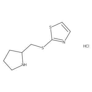 2-((Pyrrolidin-2-ylmethyl)thio)thiazole hydrochloride Structure