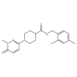 N-(2,4-dichlorobenzyl)-1-(1-methyl-6-oxo-1,6-dihydropyridazin-3-yl)piperidine-4-carboxamide结构式