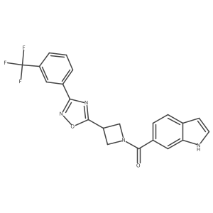 (1H-indol-6-yl)(3-(3-(3-(trifluoromethyl)phenyl)-1,2,4-oxadiazol-5-yl)azetidin-1-yl)methanone Structure