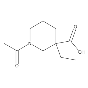 1-Acetyl-3-ethylpiperidine-3-carboxylic acid结构式