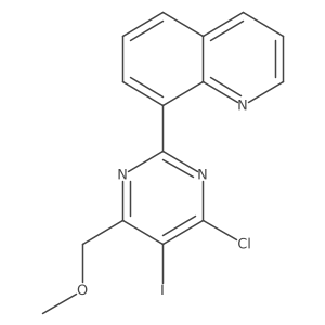 Quinoline, 8-[4-chloro-5-iodo-6-(methoxymethyl)-2-pyrimidinyl]- Structure