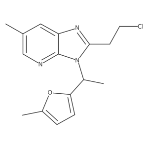 3H-Imidazo[4,5-b]pyridine, 2-(2-chloroethyl)-6-methyl-3-[1-(5-methyl-2-furanyl)ethyl]-结构式
