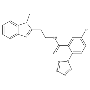 5-bromo-N-[2-(1-methyl-1H-benzimidazol-2-yl)ethyl]-2-(1H-tetrazol-1-yl)benzamide Structure
