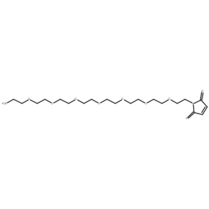 1-(23-Amino-3,6,9,12,15,18,21-heptaoxatricosyl)-1H-pyrrole-2,5-dione结构式