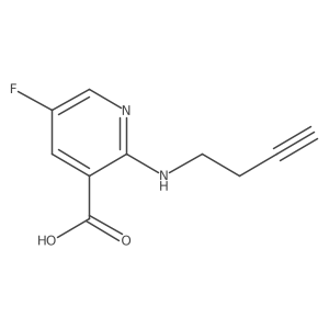 2-[(But-3-yn-1-yl)amino]-5-fluoropyridine-3-carboxylic acid结构式