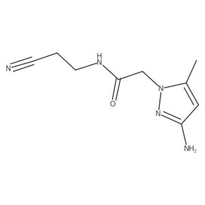 2-(3-amino-5-methyl-1H-pyrazol-1-yl)-N-(2-cyanoethyl)acetamide结构式