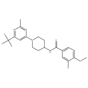 3-fluoro-4-methoxy-N-{1-[2-methyl-6-(trifluoromethyl)pyrimidin-4-yl]piperidin-4-yl}benzamide Structure