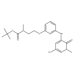 Tert-butyl 2-(6-(5-bromo-1-methyl-2-oxo-1,2-dihydropyridin-3-ylamino)pyridin-2-yloxy)ethyl(methyl)carbamate结构式