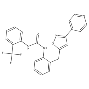 1-(2-((3-(Pyridin-4-yl)-1,2,4-oxadiazol-5-yl)methyl)phenyl)-3-(2-(trifluoromethyl)phenyl)urea Structure