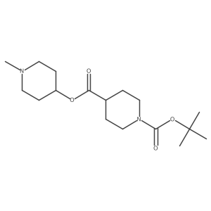 1,4-Piperidinedicarboxylic acid, 1-(1,1-dimethylethyl) 4-(1-methyl-4-piperidinyl) ester结构式