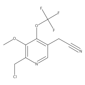 2-(Chloromethyl)-3-methoxy-4-(trifluoromethoxy)pyridine-5-acetonitrile Structure