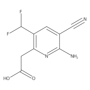 2-(6-Amino-5-cyano-3-(difluoromethyl)pyridin-2-yl)acetic acid结构式