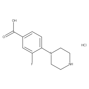 3-Fluoro-4-(piperazin-1-yl)benzoic acid hydrochloride结构式