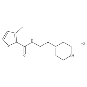 3-Methyl-N-(2-(piperazin-1-yl)ethyl)thiophene-2-carboxamide hydrochloride结构式
