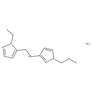 N-[(2-ethylpyrazol-3-yl)methyl]-1-propylpyrazol-3-amine;hydrochloride结构式