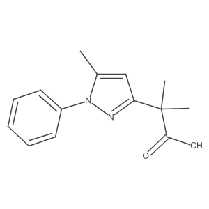 2-Methyl-2-(5-methyl-1-phenylpyrazol-3-yl)propanoic acid Structure