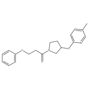 1-(3-((5-Methylpyridin-2-yl)oxy)pyrrolidin-1-yl)-3-(phenylthio)propan-1-one Structure