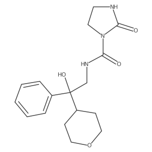 N-(2-hydroxy-2-phenyl-2-(tetrahydro-2H-pyran-4-yl)ethyl)-2-oxoimidazolidine-1-carboxamide结构式