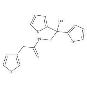 N-(2-(furan-2-yl)-2-hydroxy-2-(thiophen-2-yl)ethyl)-2-(thiophen-3-yl)acetamide结构式
