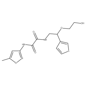N1-(2-(2-hydroxyethoxy)-2-(thiophen-3-yl)ethyl)-N2-(5-methylisoxazol-3-yl)oxalamide结构式