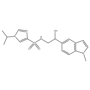 N-(2-hydroxy-2-(1-methyl-1H-indol-5-yl)ethyl)-1-isopropyl-1H-imidazole-4-sulfonamide结构式