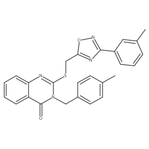 3-(4-methylbenzyl)-2-(((3-(m-tolyl)-1,2,4-oxadiazol-5-yl)methyl)thio)quinazolin-4(3H)-one Structure
