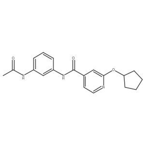 N-(3-acetamidophenyl)-2-(cyclopentyloxy)isonicotinamide结构式
