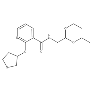 N-(2,2-diethoxyethyl)-2-((tetrahydrothiophen-3-yl)oxy)nicotinamide Structure