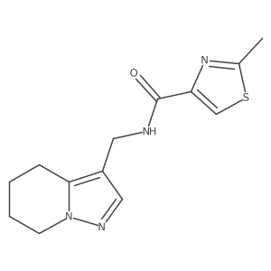 2-methyl-N-((4,5,6,7-tetrahydropyrazolo[1,5-a]pyridin-3-yl)methyl)thiazole-4-carboxamide结构式
