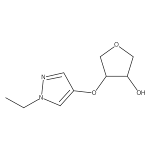 (3R,4R)-4-[(1-Ethyl-1H-pyrazol-4-yl)oxy]oxolan-3-ol结构式