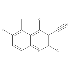 2,4-Dichloro-6-fluoro-5-methylquinoline-3-carbonitrile结构式