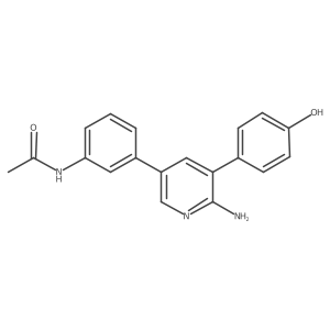 N-(3-(6-Amino-5-(4-hydroxyphenyl)pyridin-3-yl)phenyl)acetamide结构式