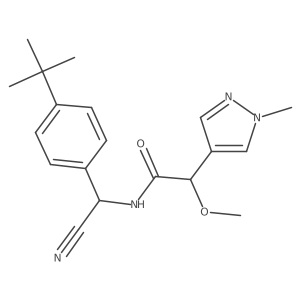 N-[(4-tert-butylphenyl)(cyano)methyl]-2-methoxy-2-(1-methyl-1H-pyrazol-4-yl)acetamide Structure