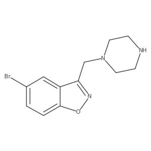5-Bromo-3-(piperazin-1-ylmethyl)benzo[d]isoxazole结构式