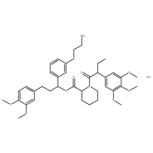 (R)-1-(3-(2-Aminoethoxy)phenyl)-3-(3,4-dimethoxyphenyl)propyl (S)-1-((S)-2-(3,4,5-trimethoxyphenyl)butanoyl)piperidine-2-carboxylate hydrochloride结构式