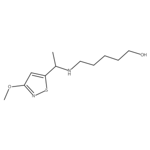 5-{[1-(3-Methoxy-1,2-thiazol-5-yl)ethyl]amino}pentan-1-ol结构式