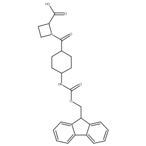 1-[4-({[(9H-fluoren-9-yl)methoxy]carbonyl}amino)cyclohexanecarbonyl]azetidine-2-carboxylic acid结构式