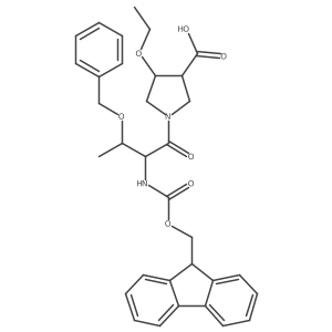 1-[(2R,3S)-3-(benzyloxy)-2-({[(9H-fluoren-9-yl)methoxy]carbonyl}amino)butanoyl]-4-ethoxypyrrolidine-3-carboxylic acid Structure