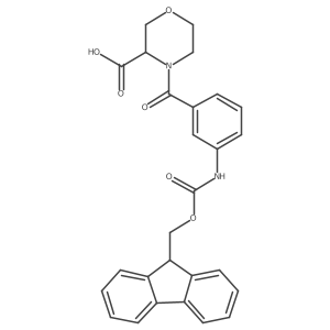 4-[3-({[(9H-fluoren-9-yl)methoxy]carbonyl}amino)benzoyl]morpholine-3-carboxylic acid结构式