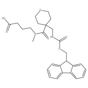 4-(1-{4-[({[(9H-fluoren-9-yl)methoxy]carbonyl}amino)methyl]oxan-4-yl}-N-methylformamido)butanoic acid结构式