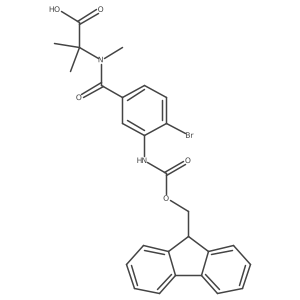 2-{1-[4-bromo-3-({[(9H-fluoren-9-yl)methoxy]carbonyl}amino)phenyl]-N-methylformamido}-2-methylpropanoic acid结构式