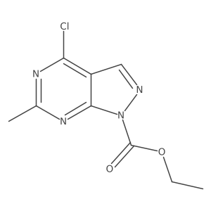 ethyl 4-chloro-6-methyl-1H-pyrazolo[3,4-d]pyrimidine-1-carboxylate Structure