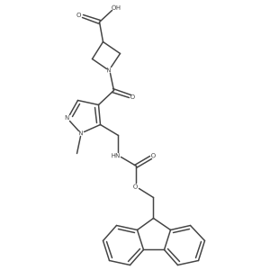 1-{5-[({[(9H-fluoren-9-yl)methoxy]carbonyl}amino)methyl]-1-methyl-1H-pyrazole-4-carbonyl}azetidine-3-carboxylic acid Structure