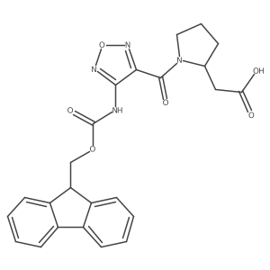 2-{1-[4-({[(9H-fluoren-9-yl)methoxy]carbonyl}amino)-1,2,5-oxadiazole-3-carbonyl]pyrrolidin-2-yl}acetic acid结构式