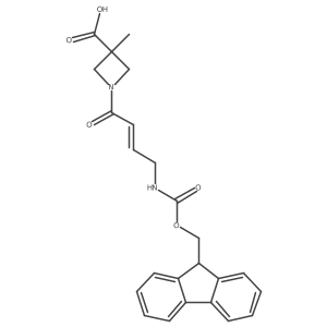 1-[4-({[(9H-fluoren-9-yl)methoxy]carbonyl}amino)but-2-enoyl]-3-methylazetidine-3-carboxylic acid Structure