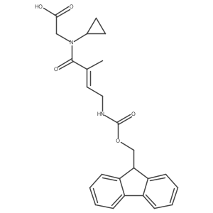 2-[N-cyclopropyl-4-({[(9H-fluoren-9-yl)methoxy]carbonyl}amino)-2-methylbut-2-enamido]acetic acid Structure