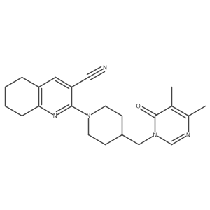 2-{4-[(4,5-Dimethyl-6-oxo-1,6-dihydropyrimidin-1-yl)methyl]piperidin-1-yl}-5,6,7,8-tetrahydroquinoline-3-carbonitrile Structure